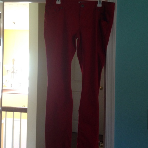 SO red skinny jeans