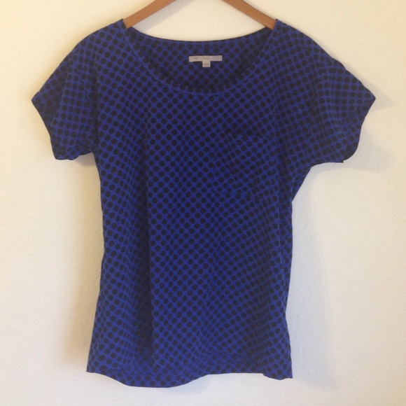 GAP Royal Blue & Black Polka Dot Blouse- XS