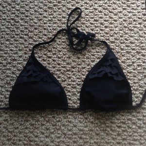 Black Ruffle Bikini Top