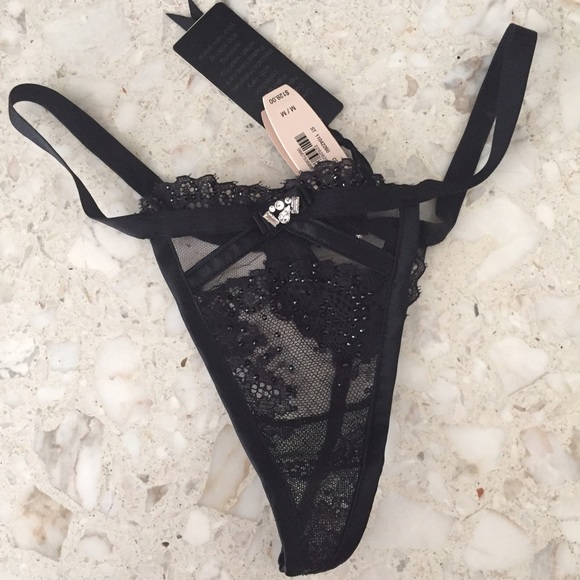 Victoria's Secret Designer Collection Black Thongs