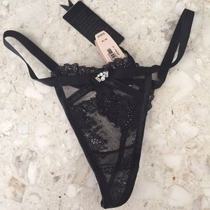 Victoria's Secret Designer Collection Black Thongs