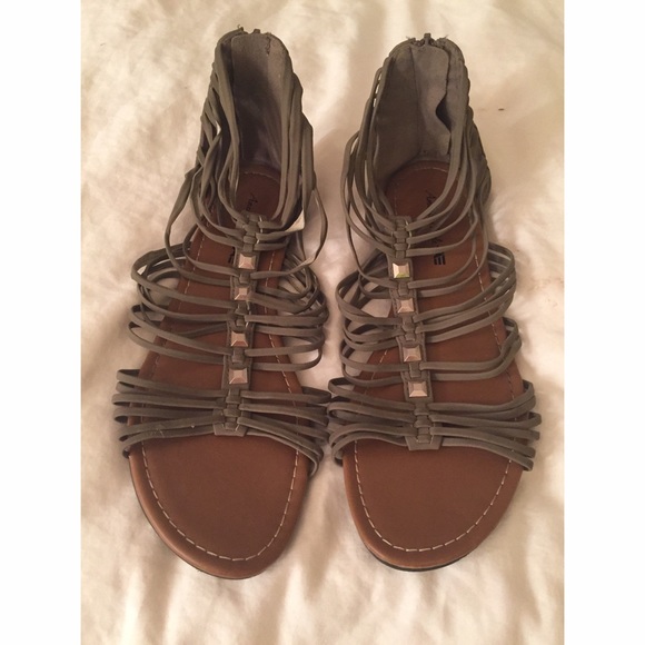 Deep olive green sandals