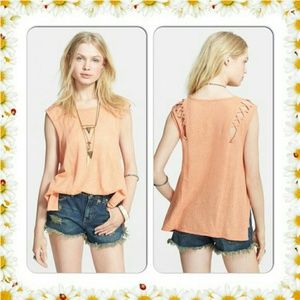 Free People Summers End Lattice cut out top