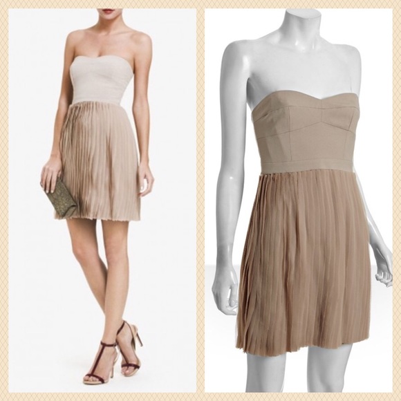 BCBGMax Azria Womens Angel The Strapless Pleated Skirt Dress