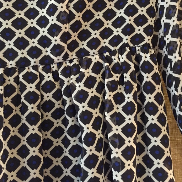 High-Low Blue/black/white patterned Dress - Picture 2 of 4