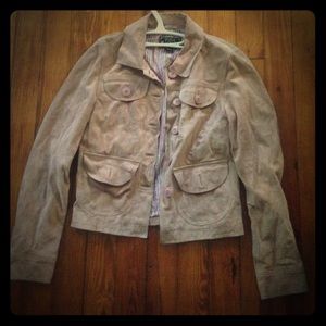 Light Pink suede Lucky Brand button down jacket