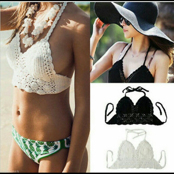 BoHo crochet halter crop top