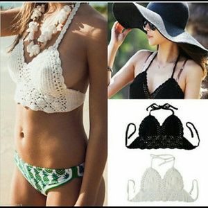 BoHo crochet halter crop top