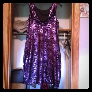 deep purple sequins dress