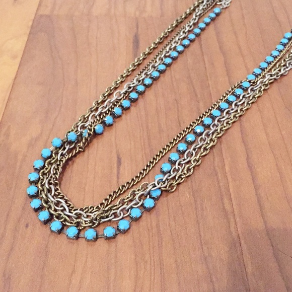 Long mixed metal necklace