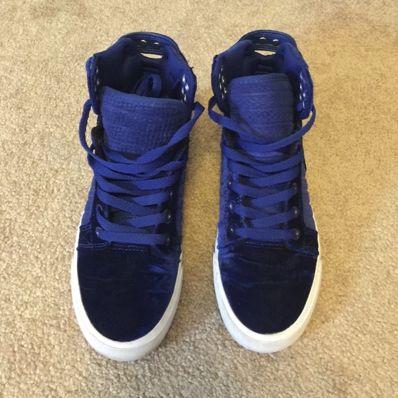 Blue suede supra shoes