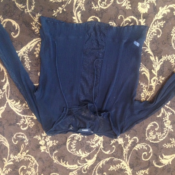 Sheer black long sleeved shirt