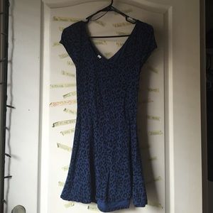 Blue leopard print dress