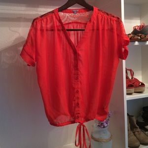 Orange Chiffon Blouse