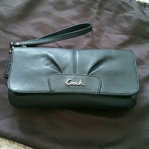 Black Coach wristlet/wallet/clutch