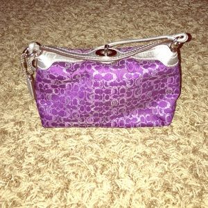 Signature Purple & Silver Coach Clutch