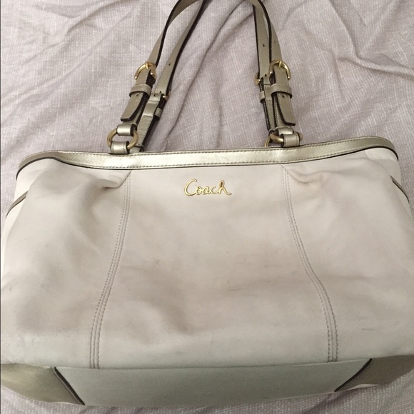 Coach bag!! Cream with gold!