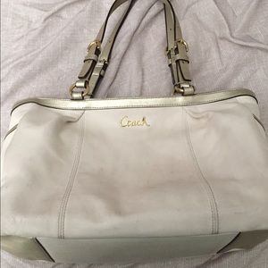 Coach bag!! Cream with gold!