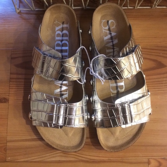 Sam & Libby Shoes - Sam & Libby silver birk sandals Size 6