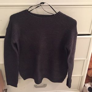 Gray knit sweater