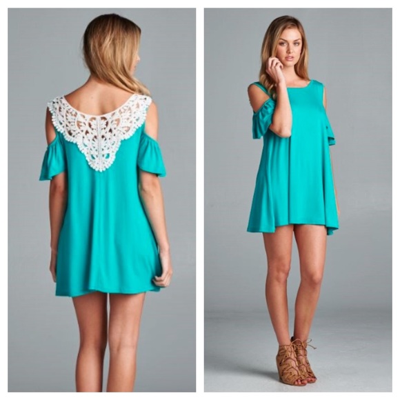 Dresses & Skirts - 🚫SOLD🚫 Turquoise Peekaboo Dress