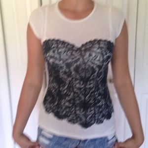 White corset design graphic tee