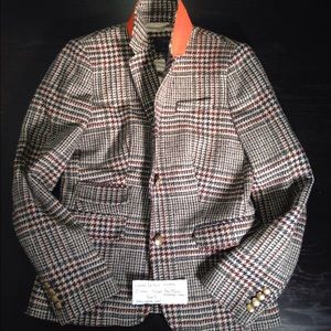 Women's JCrew School Boy blazer w/ orange collar