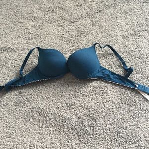Navy blue with cheetah accent VS Pink bra