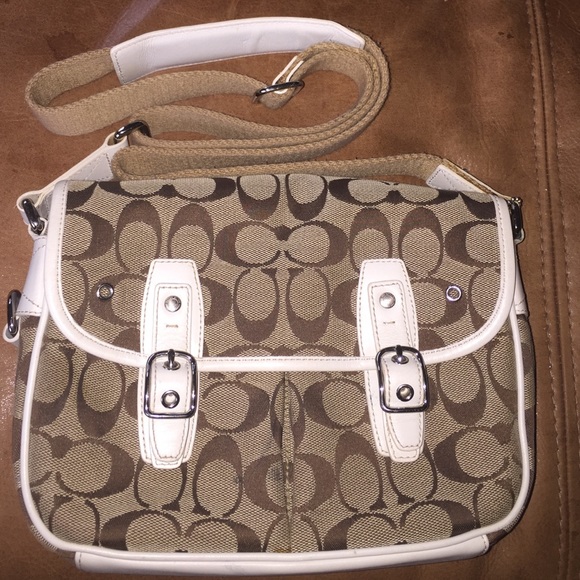 Coach Handbags - AUTHENTIC Coach Signature Khaki Cross Body Purse