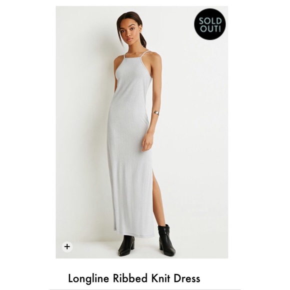 High slit grey maxi dress