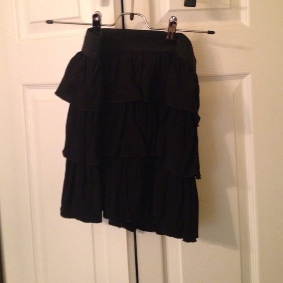 Black ruffled skirt
