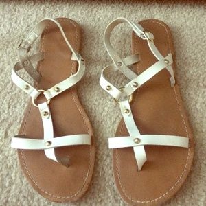 White strappy sandals