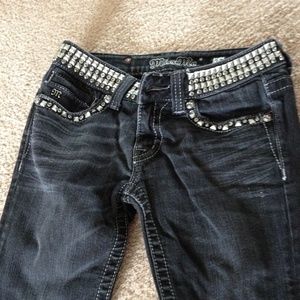 Black straight legged Miss Me jeans