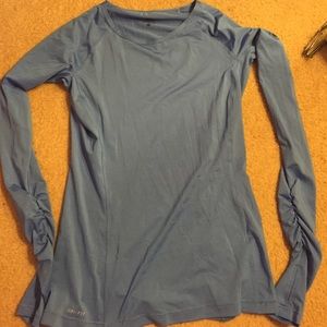 Baby Blue Nike Long Sleeve Dri Fit Shirt (Medium)