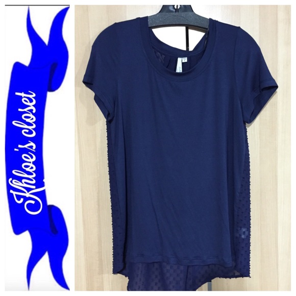 ❌SOLS❌Navy mixed media top
