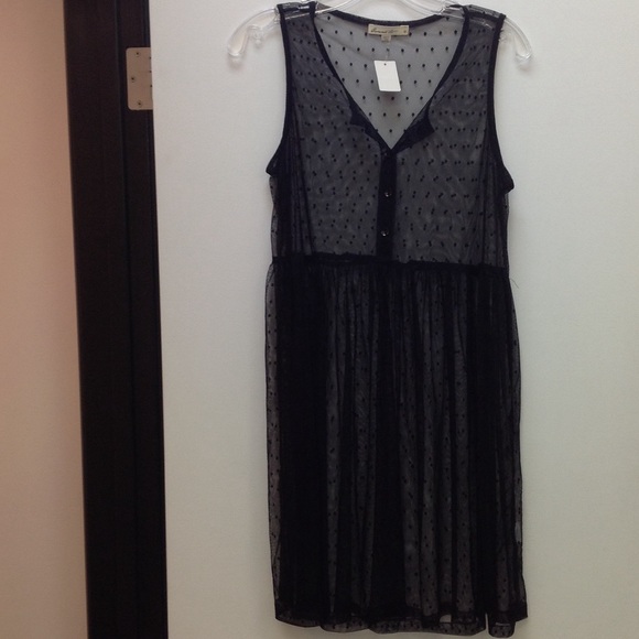 Black polka dot dress