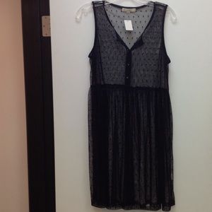 Black polka dot dress