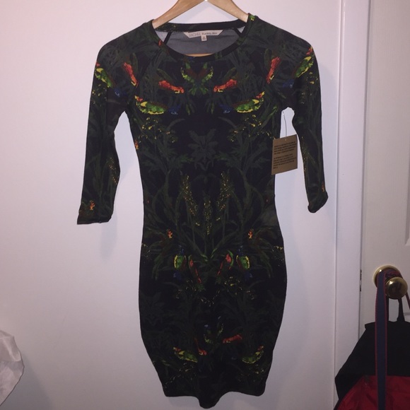 Rachel Roy Printed dress with sheer back panel