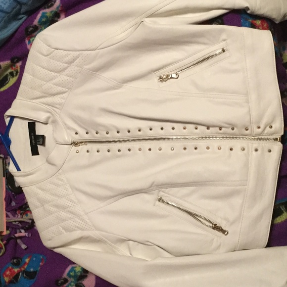 White faux leather jacket