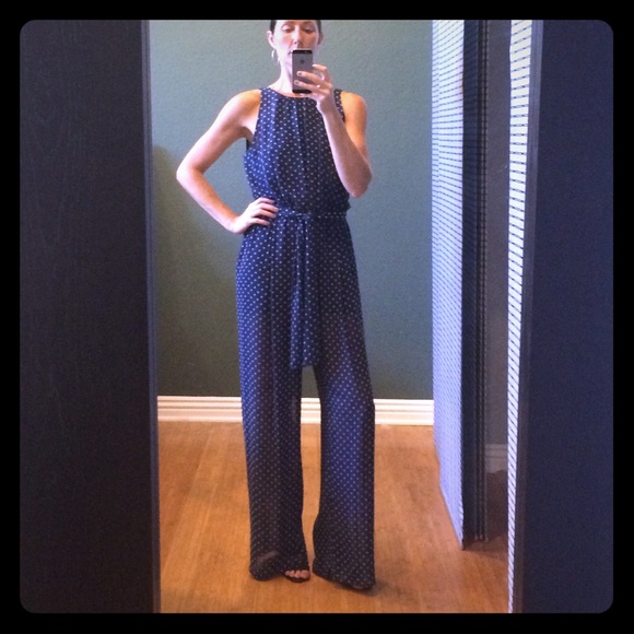 Zara Dresses & Skirts - ⚡️Zara Basic navy and white jumpsuit
