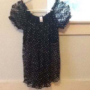 Sheer polka dot baby doll top