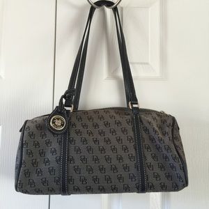 Dooney & Bourke signature canvas black barrel bag