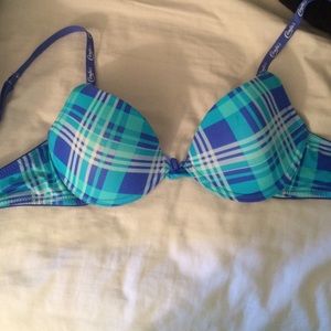 Blue Plaid Bra