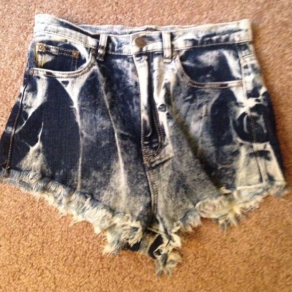 Acid wash shorts