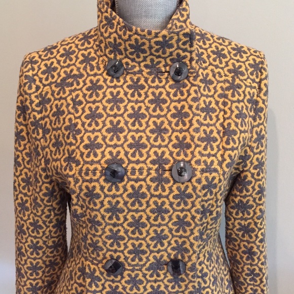 NWOT Double Breasted Jacket Size 8. Grey/Mustard - Picture 2 of 4
