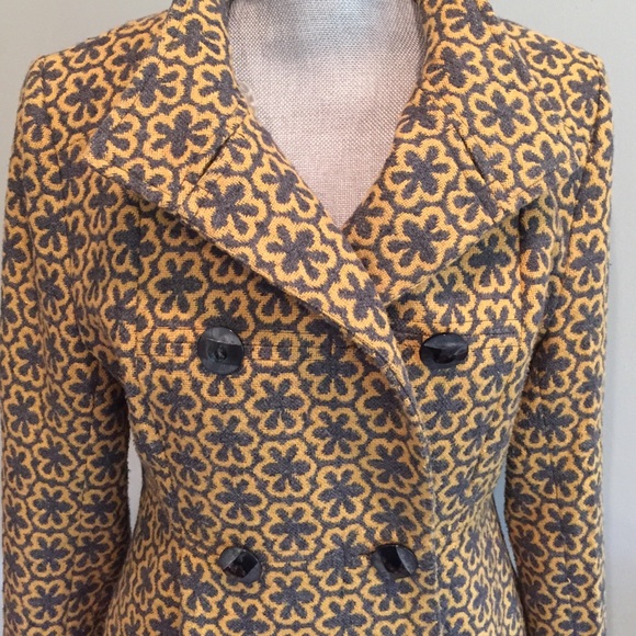 NWOT Double Breasted Jacket Size 8. Grey/Mustard - Picture 3 of 4