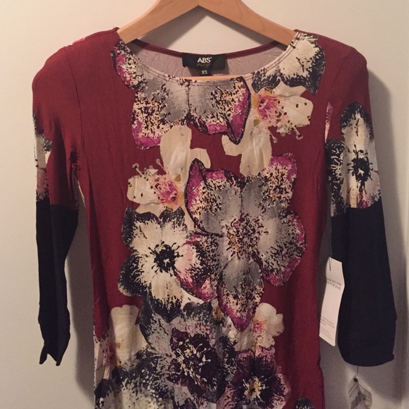 ABS Allen Schwartz Flowered knit dress