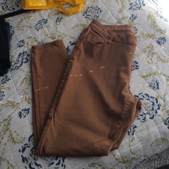 Dark khaki skinny jeans