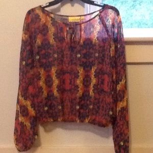 Sheer boho top with tassels