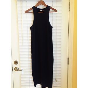 Black cut-in tank midi dress